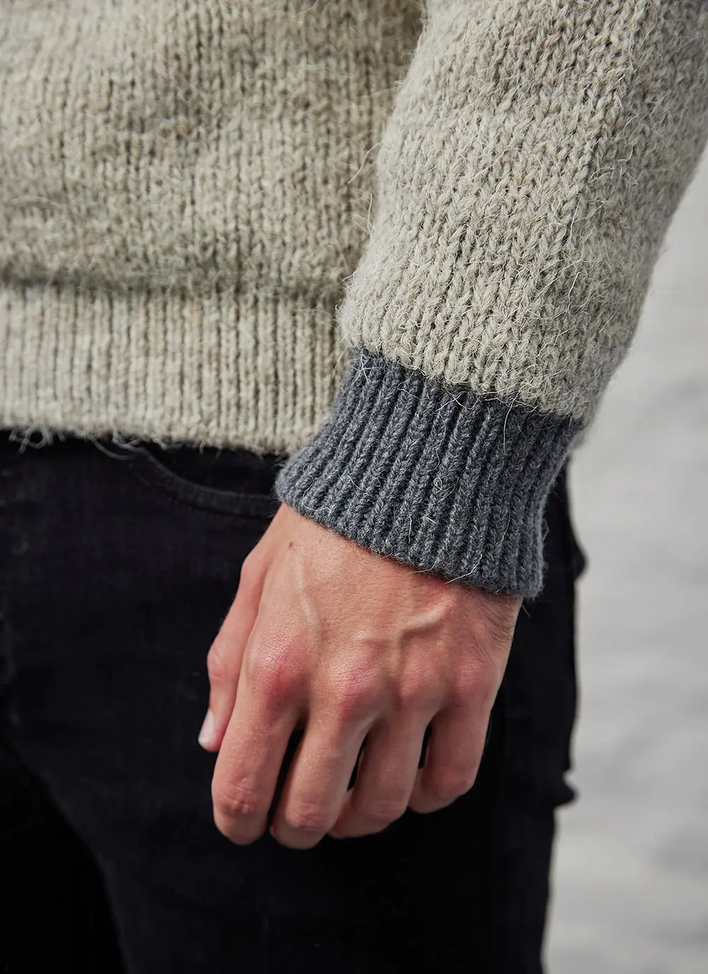 Fisherman Crew Neck Sweater with Geelong Lining