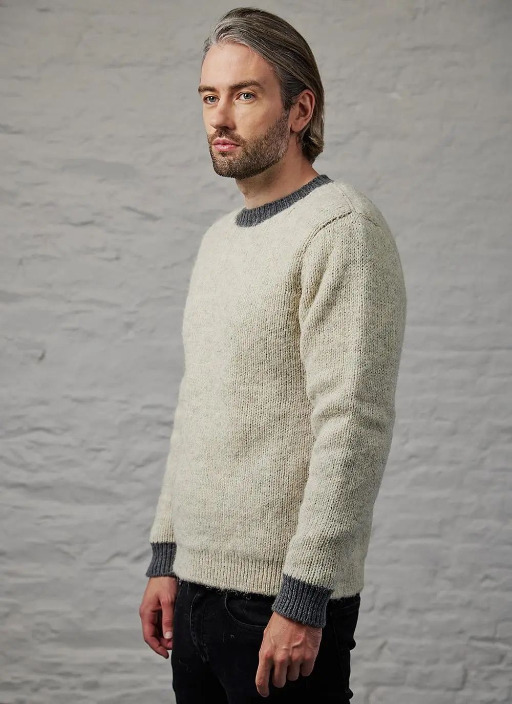 Fisherman Crew Neck Sweater with Geelong Lining