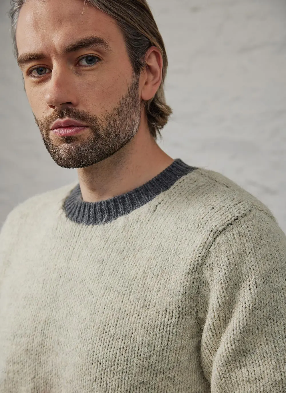 Fisherman Crew Neck Sweater with Geelong Lining