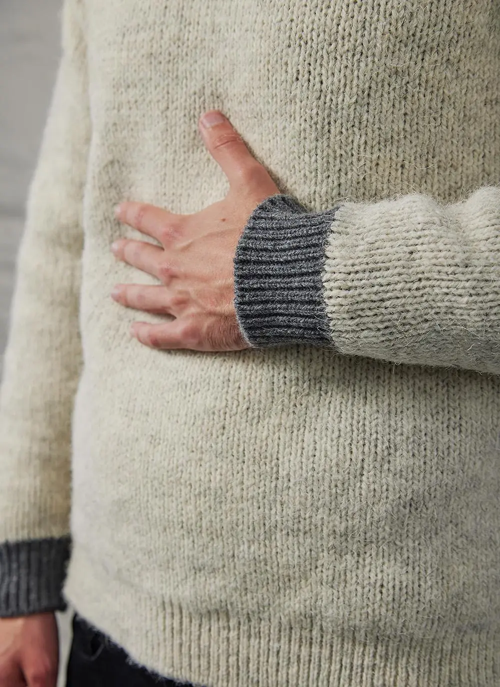 Fisherman Crew Neck Sweater with Geelong Lining
