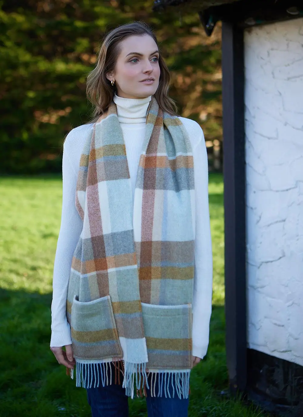 Check Pocket Scarf