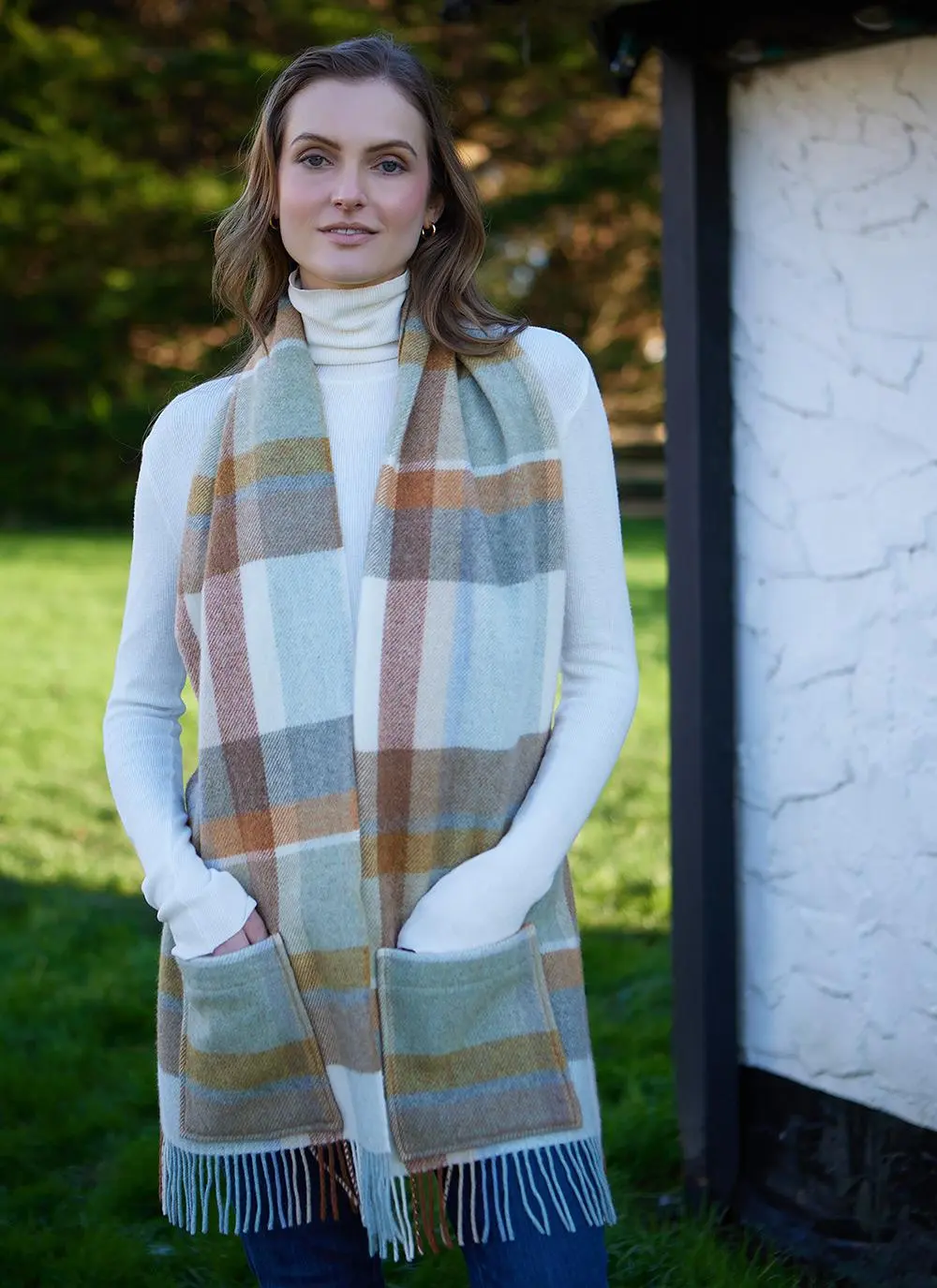 Check Pocket Scarf