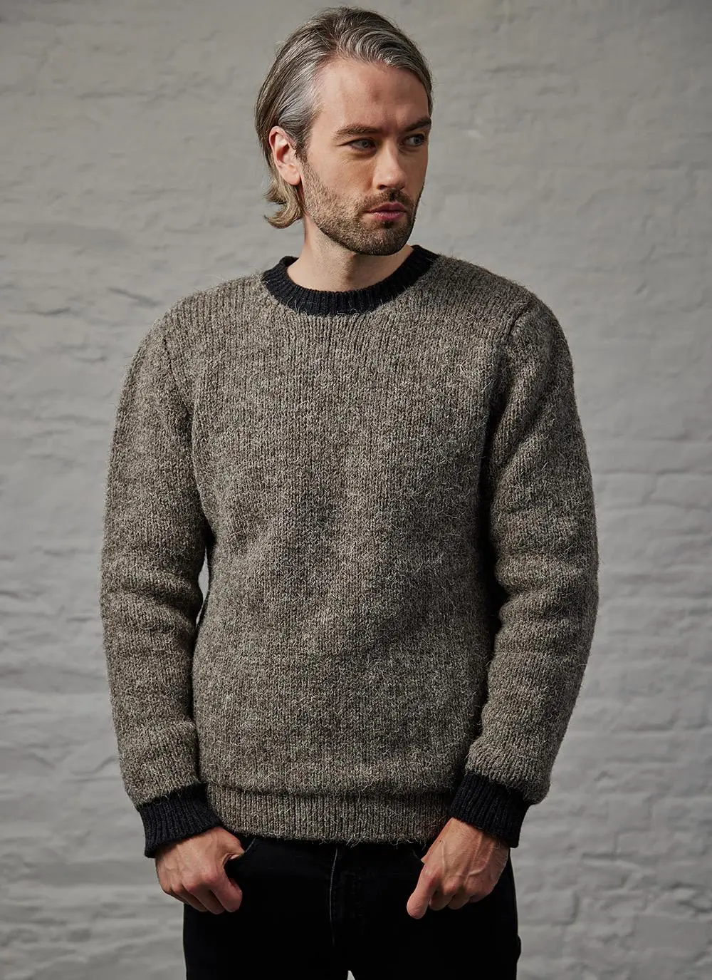 Fisherman Crew Neck Sweater with Geelong Lining