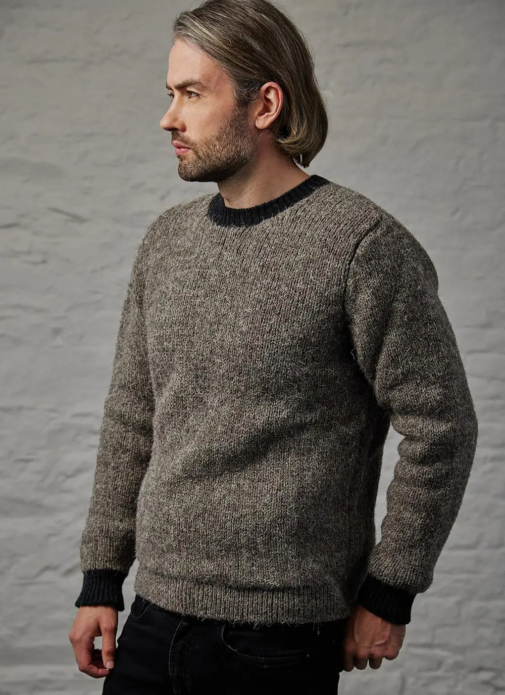 Fisherman Crew Neck Sweater with Geelong Lining