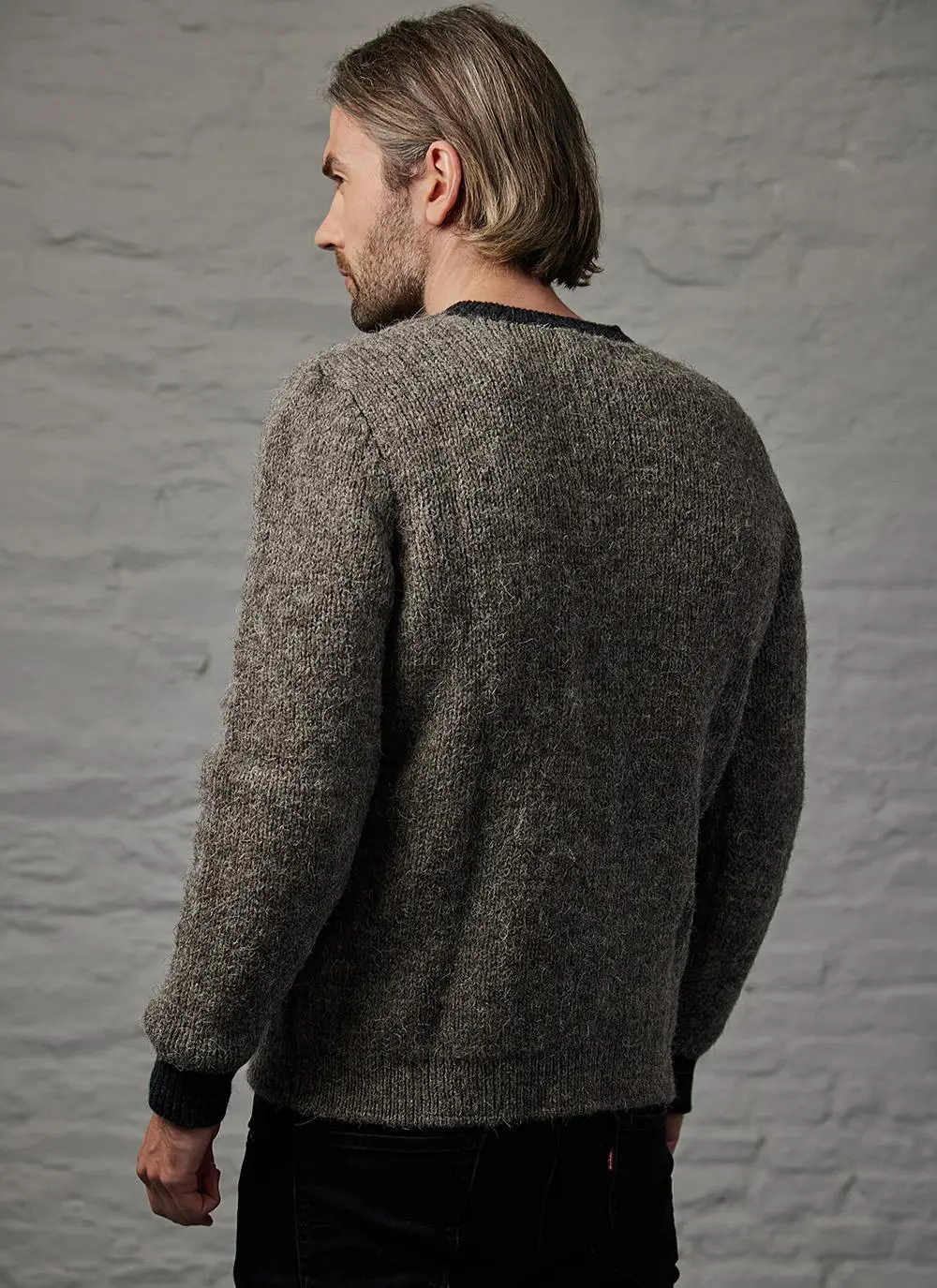 Fisherman Crew Neck Sweater with Geelong Lining