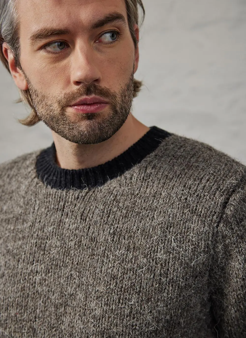 Fisherman Crew Neck Sweater with Geelong Lining