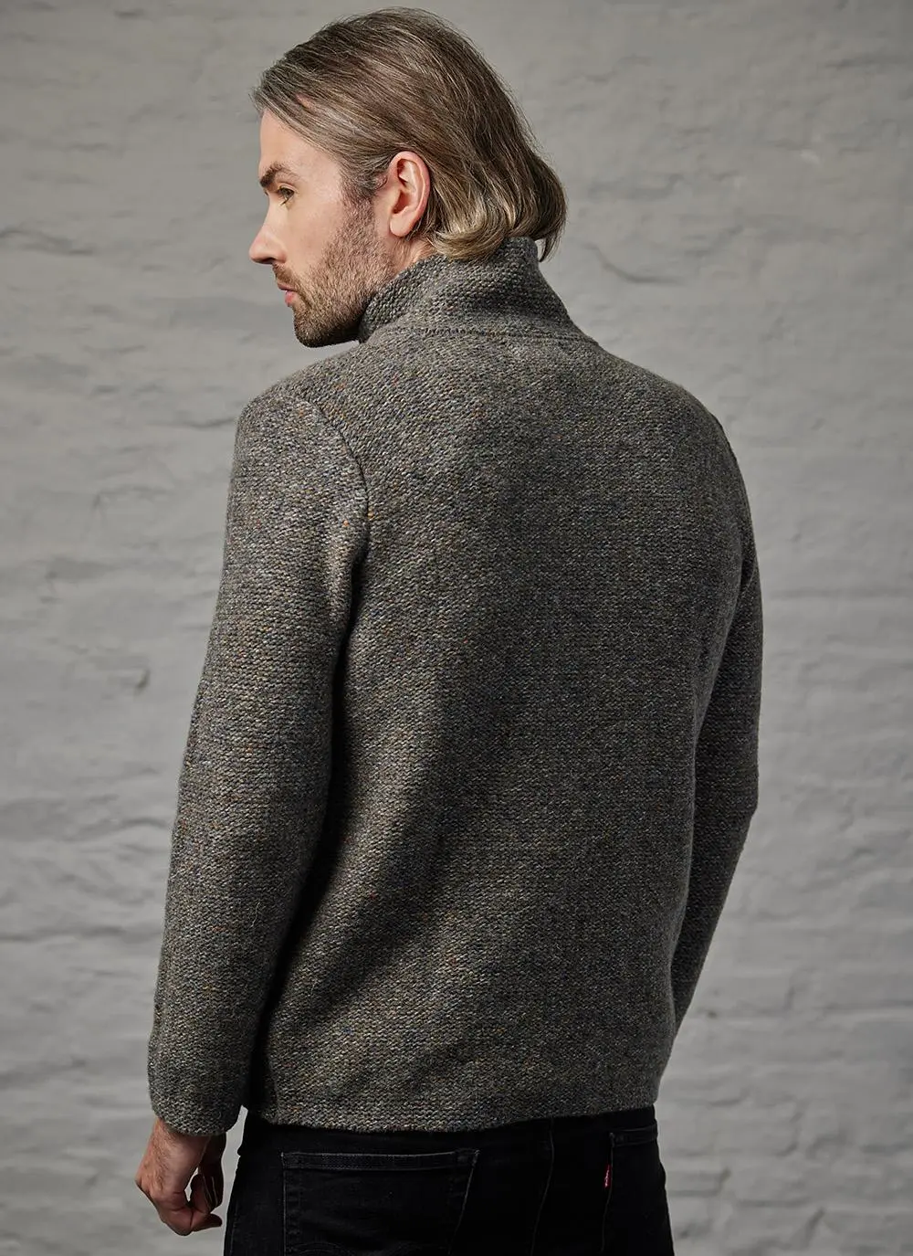 Fisherman Semi Felted Mock Neck Sweater