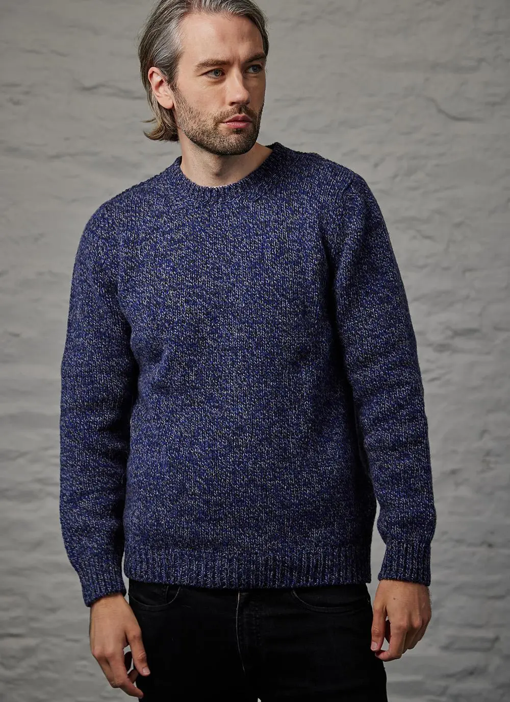 Fisherman Jersey Stitch Crew Neck Sweater