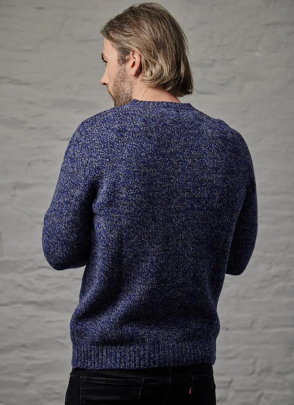Fisherman Jersey Stitch Crew Neck Sweater