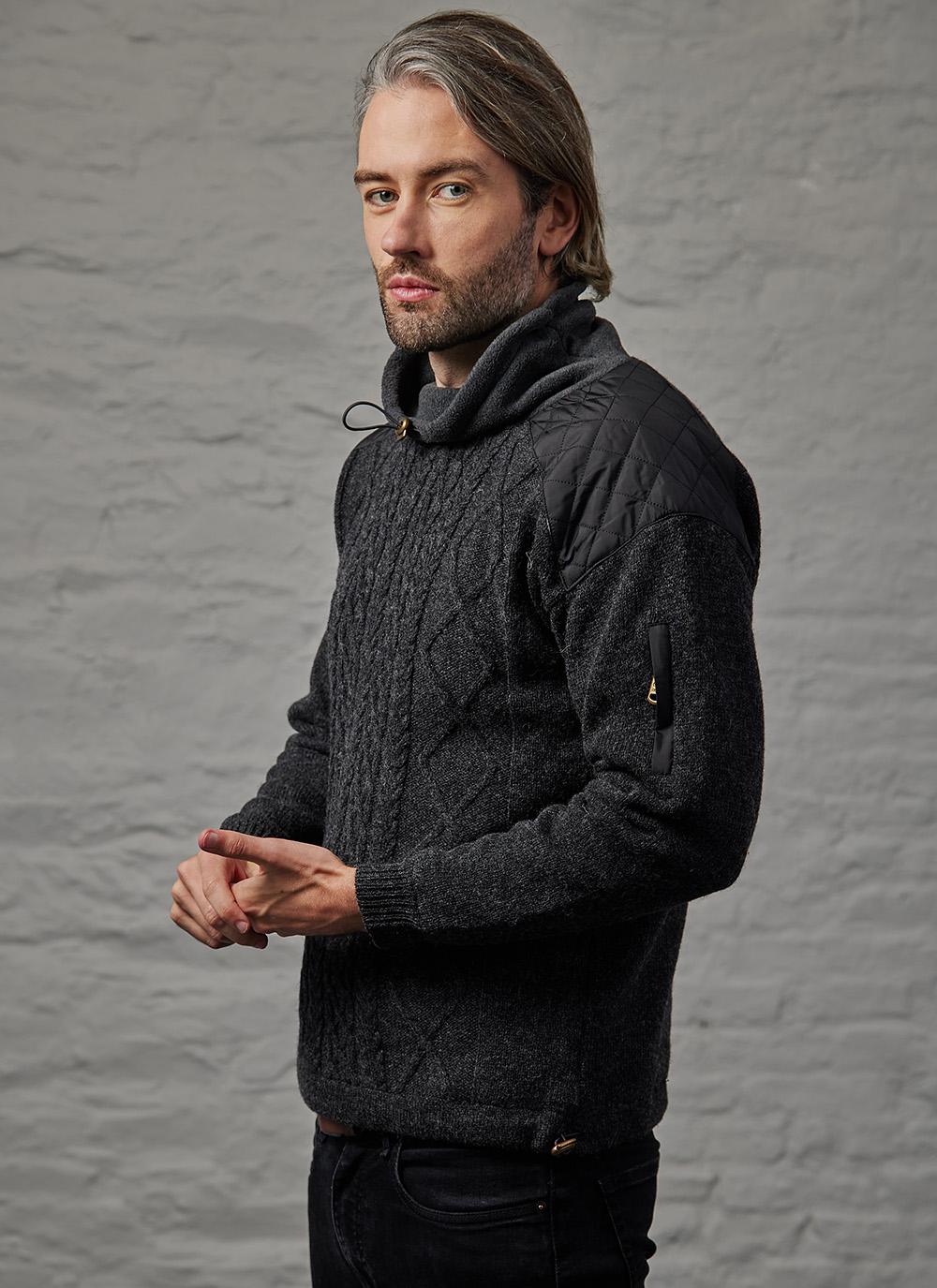 Cowl Neck Sweater with Toggle Neck 