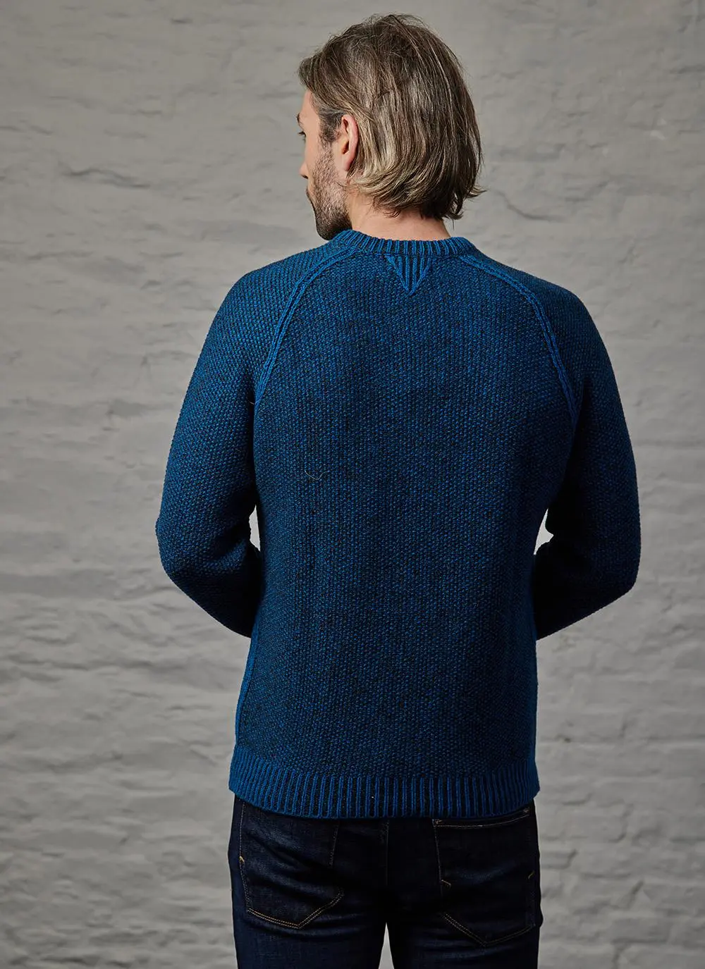 Fisherman Seed Stitch Raglan Crew Neck Sweater