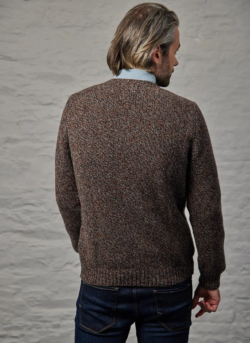 Fisherman Jersey Stitch Crew Neck Sweater