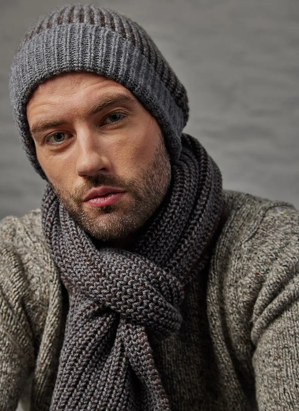 Fisherman Ribbed Two Tone Beanie Hat