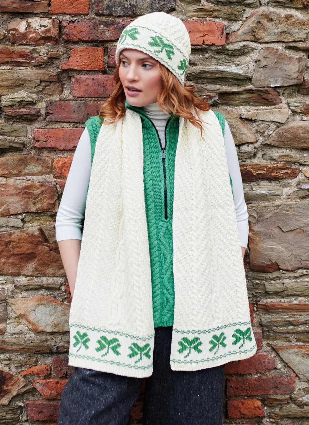 Shamrock Beanie & Scarf Set