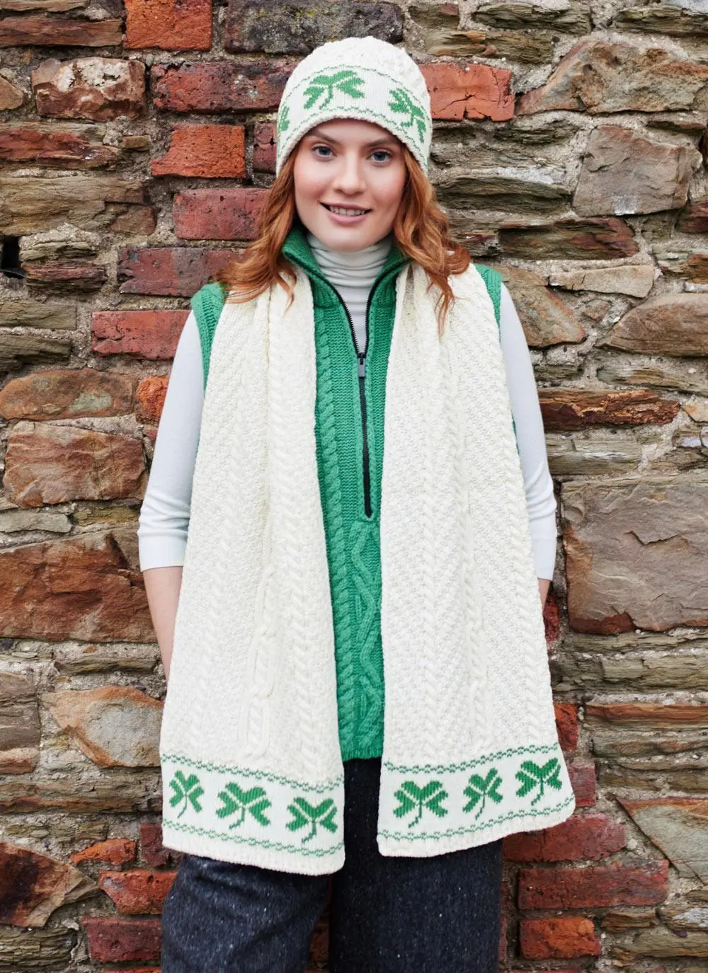 Shamrock Beanie & Scarf Set