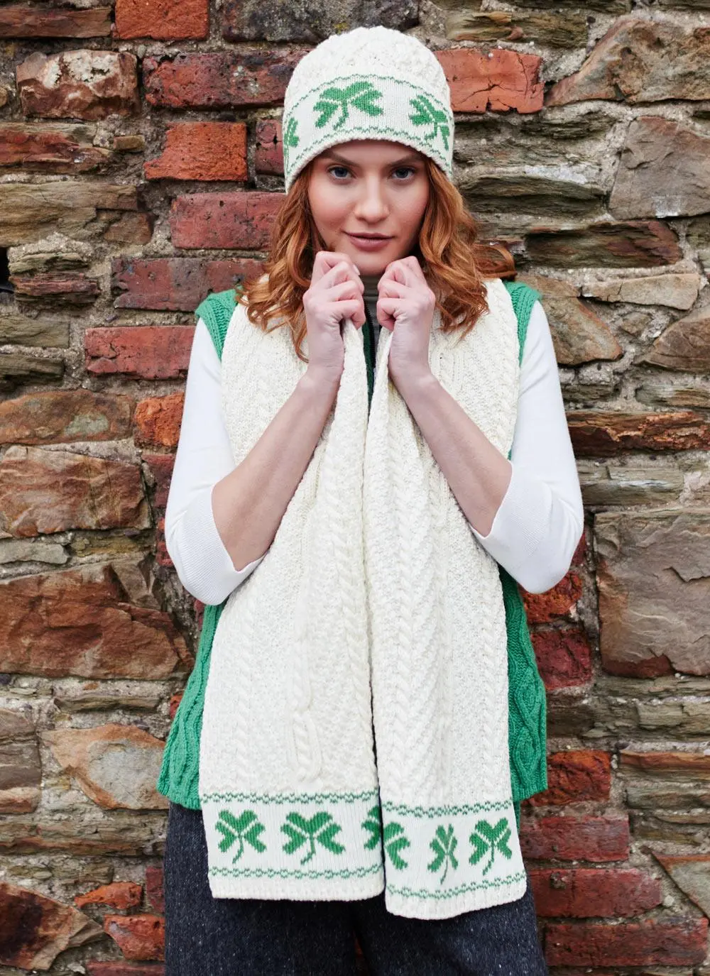 Shamrock Beanie & Scarf Set