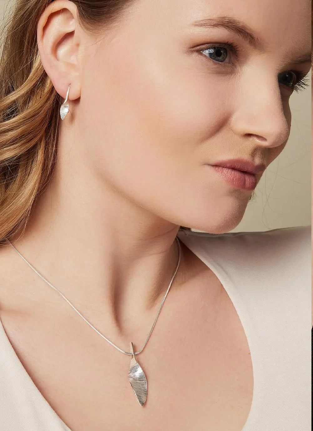 Sterling Silver Bean Ri Earrings