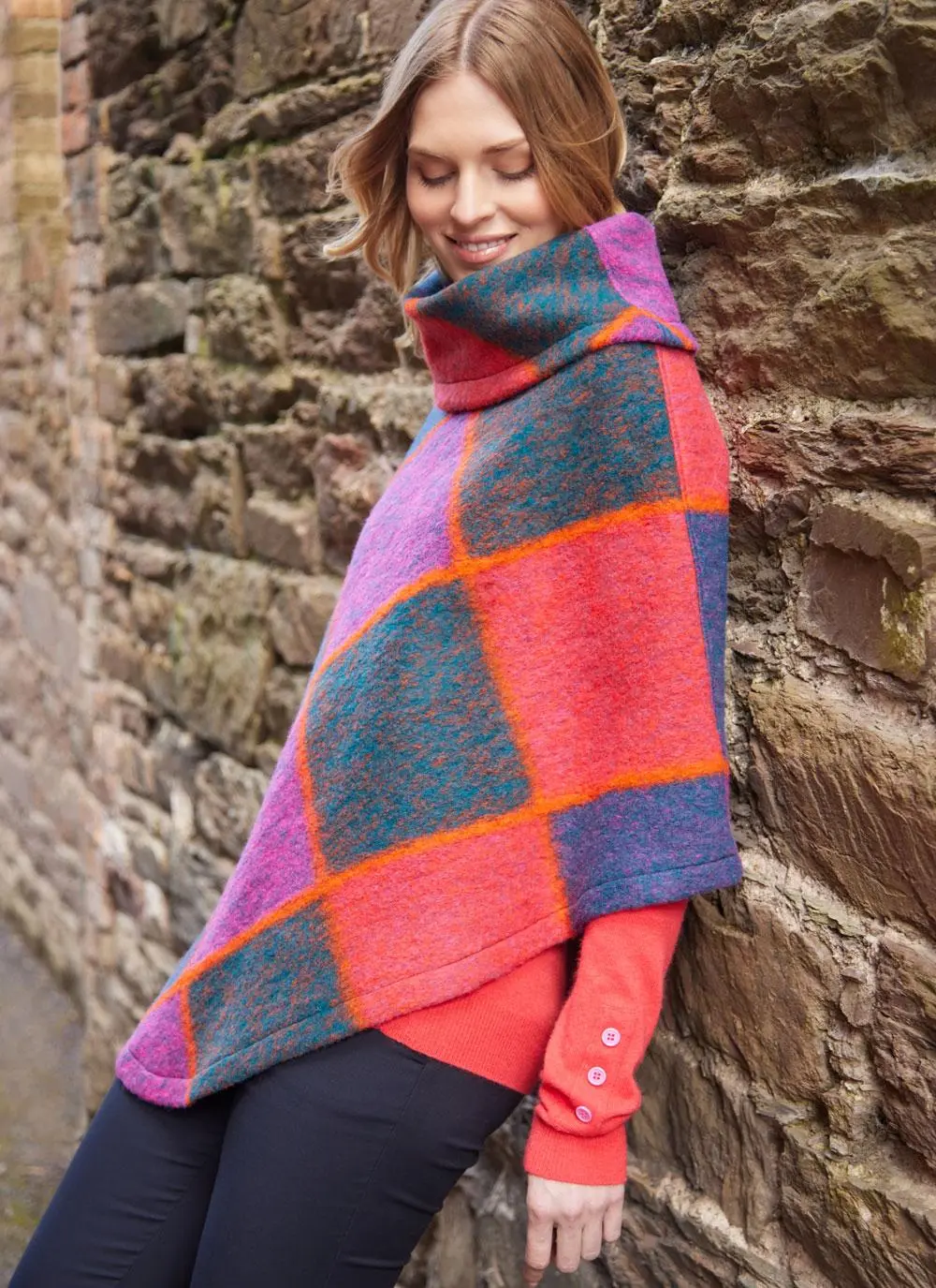 Eleanor Check Poncho 