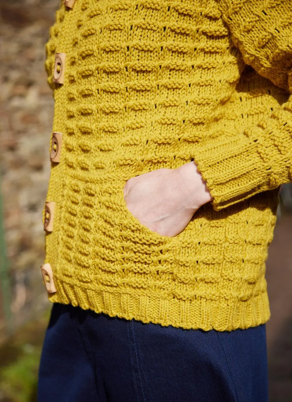 Toggle Knit Cardigan with Collar