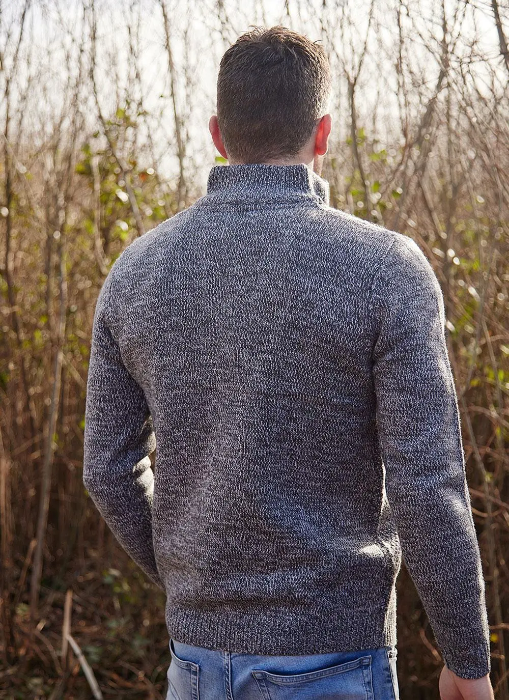 Liam Zip Neck Aran Sweater