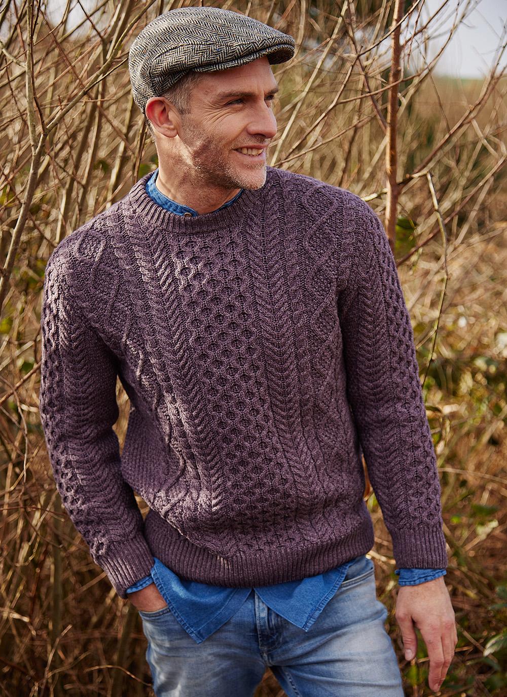 Dara Wool Cotton Aran Sweater in 