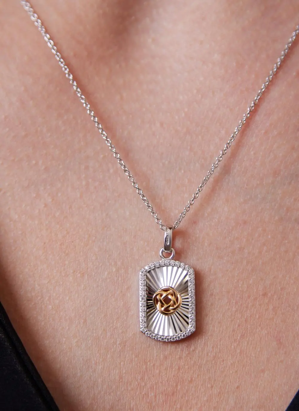 Sterling Silver Celtic Pendant with Cubic Zirconia