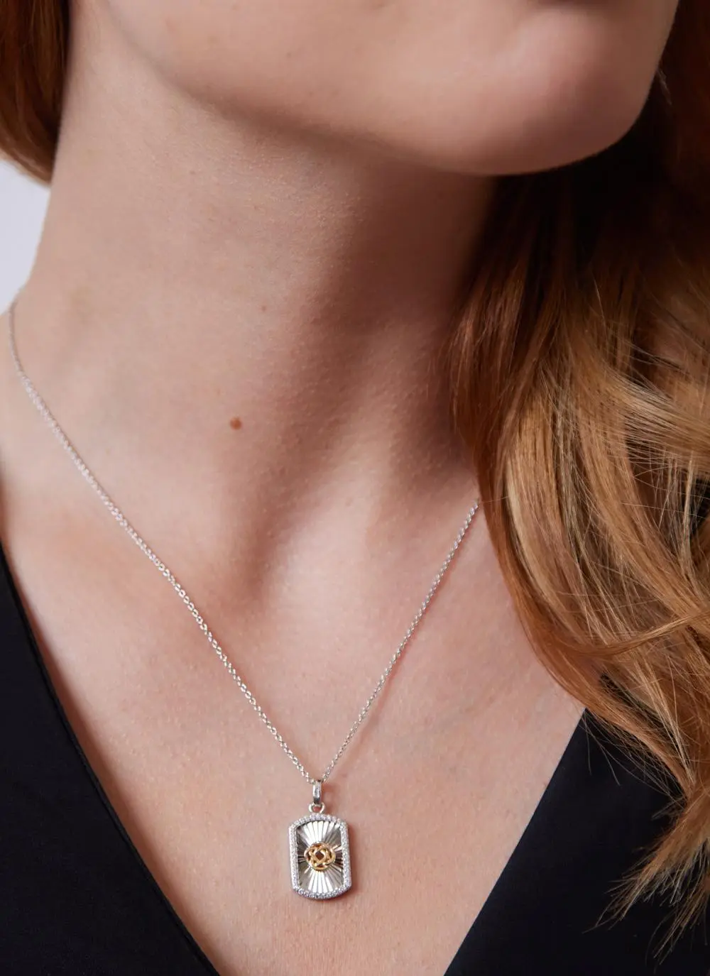 Sterling Silver Celtic Pendant with Cubic Zirconia