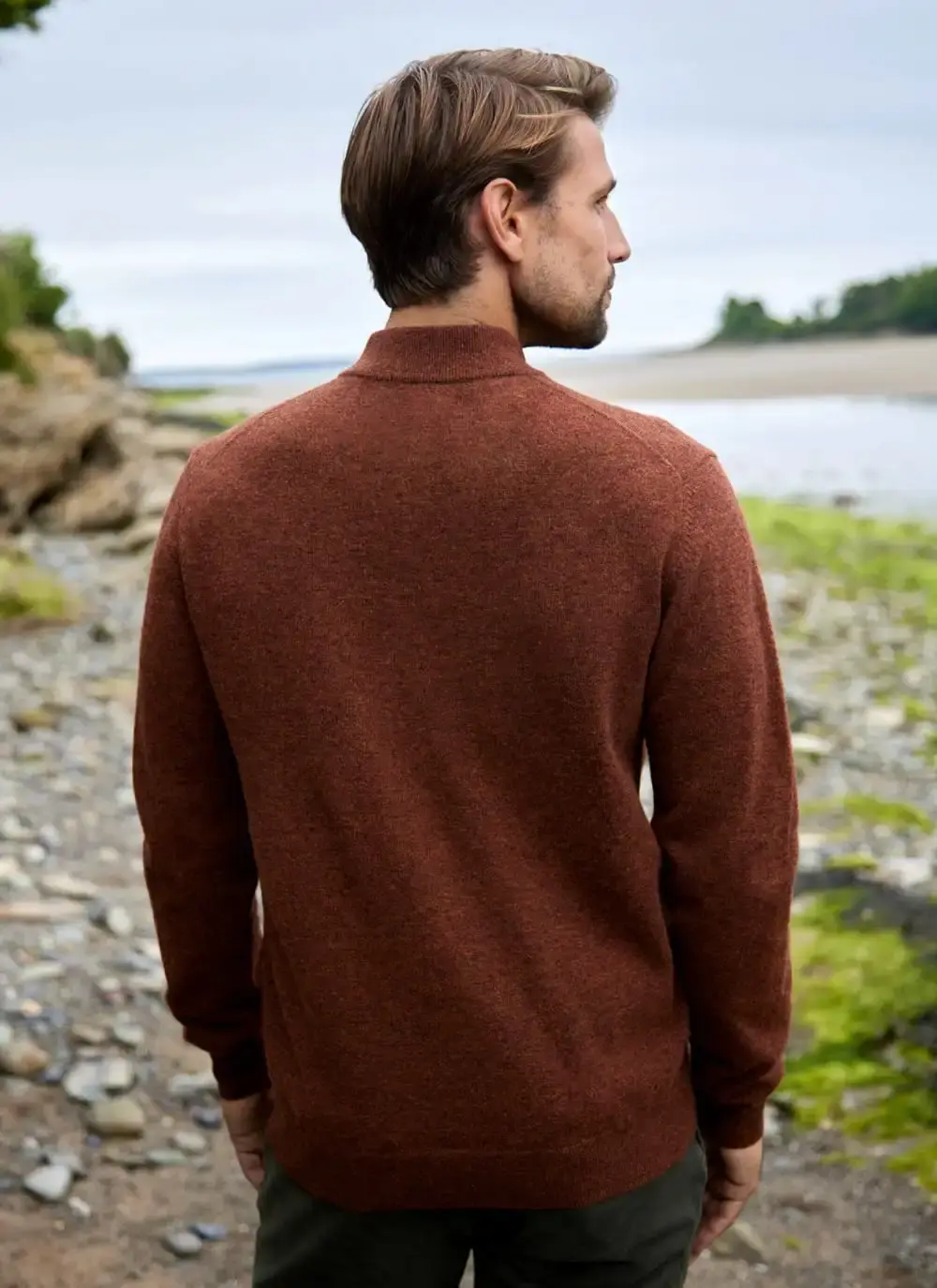 Lambswool Zip Neck Sweater 