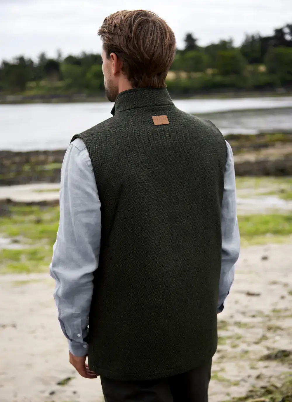 James Full Zip Tweed Gilet