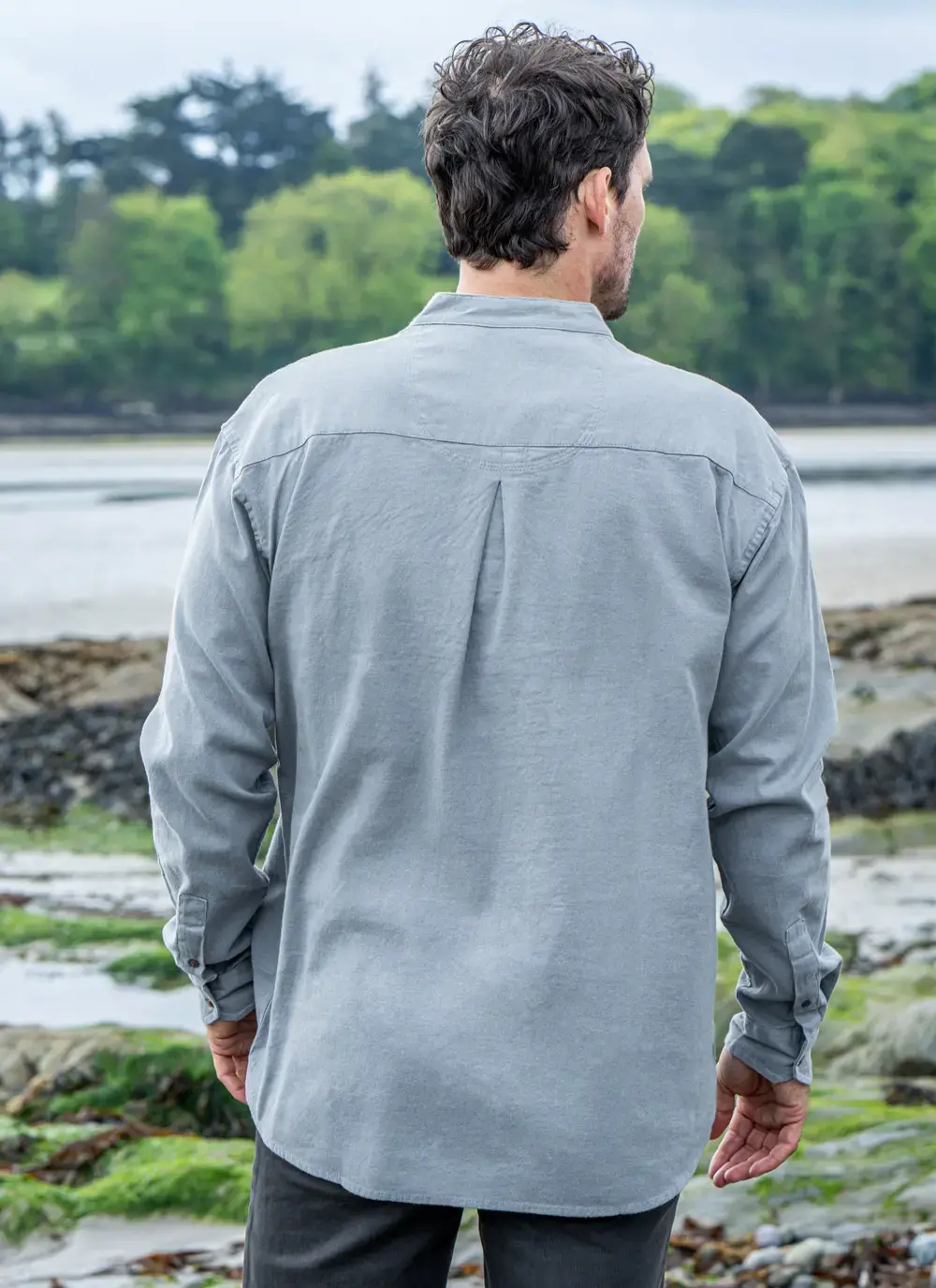 Andrew Cotton Linen Grandfather Shirt