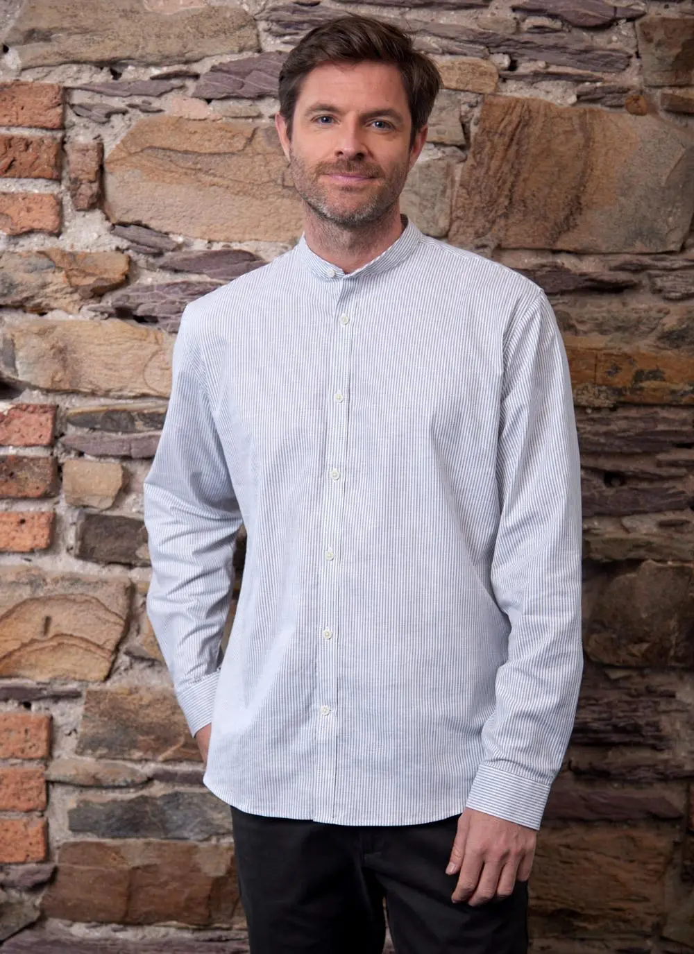 Aidan Striped Grandfather Shirt