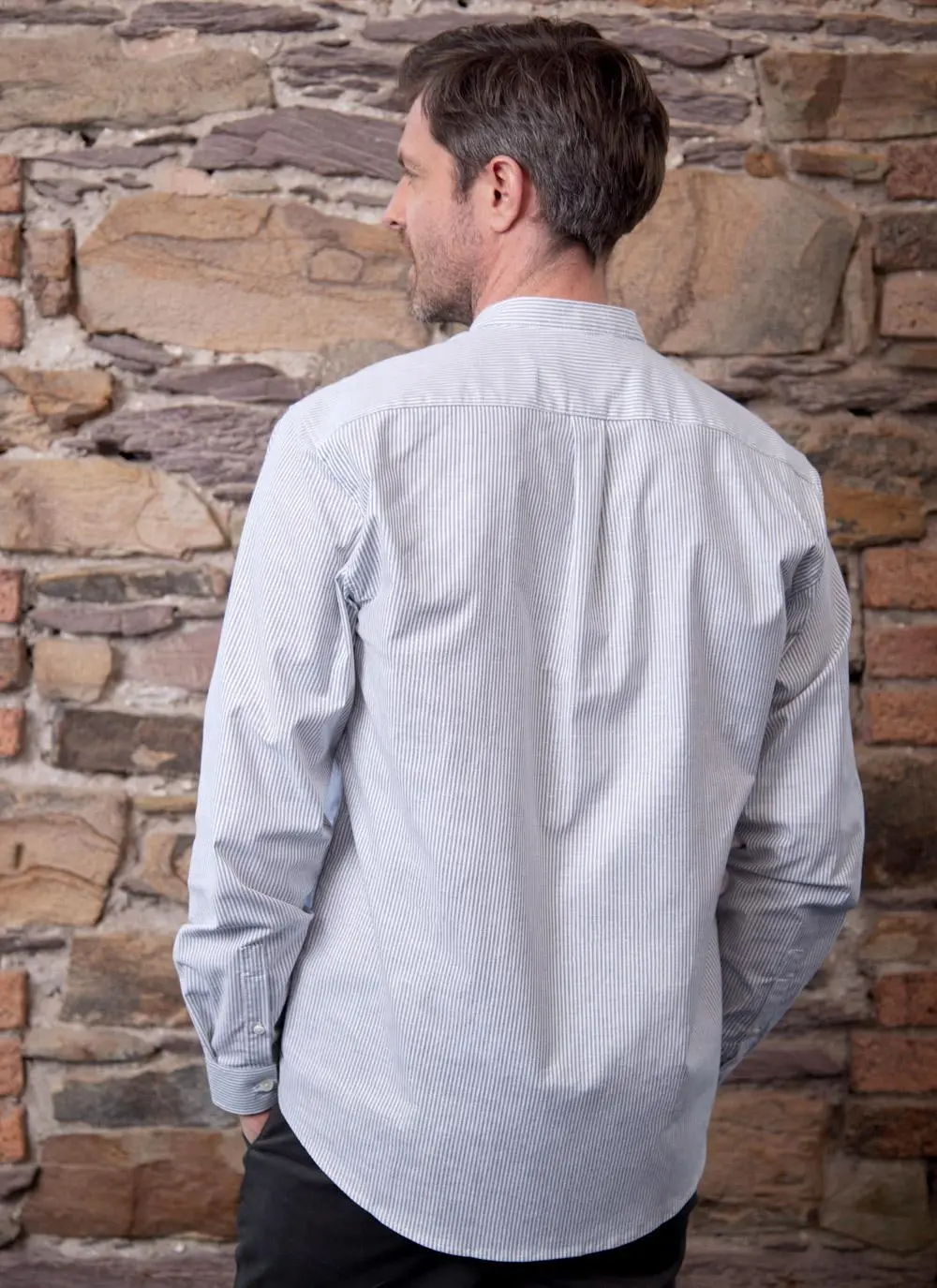 Aidan Striped Grandfather Shirt