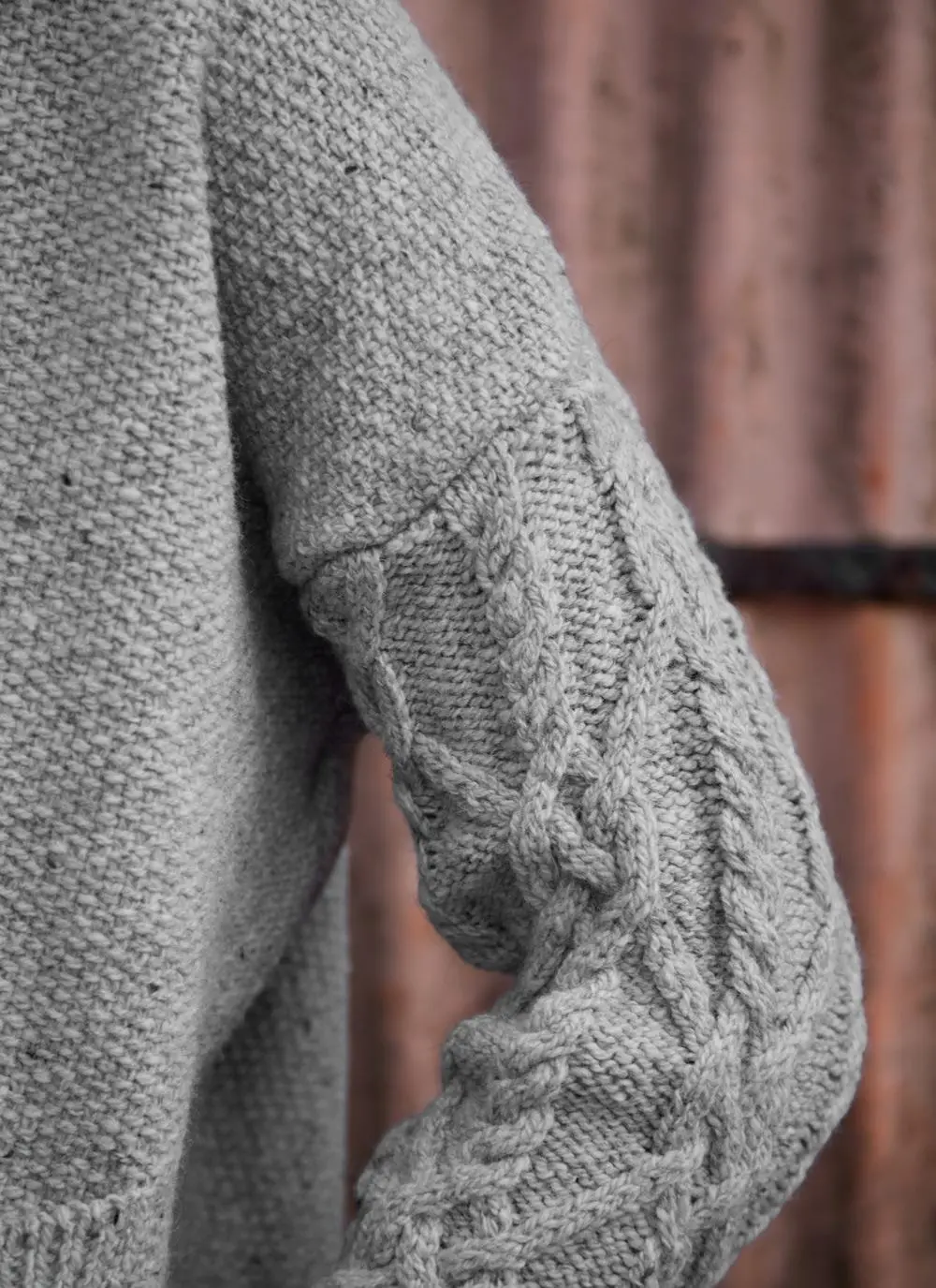 Alpaca Fleck Aran Sleeve Cardigan 