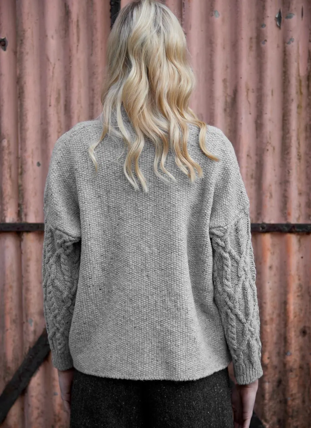 Alpaca Fleck Aran Sleeve Cardigan 