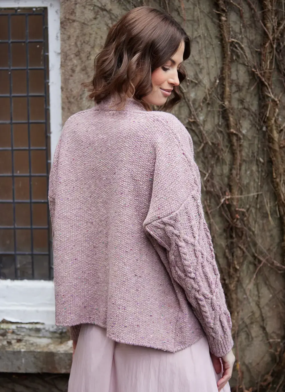 Alpaca Fleck Aran Sleeve Cardigan
