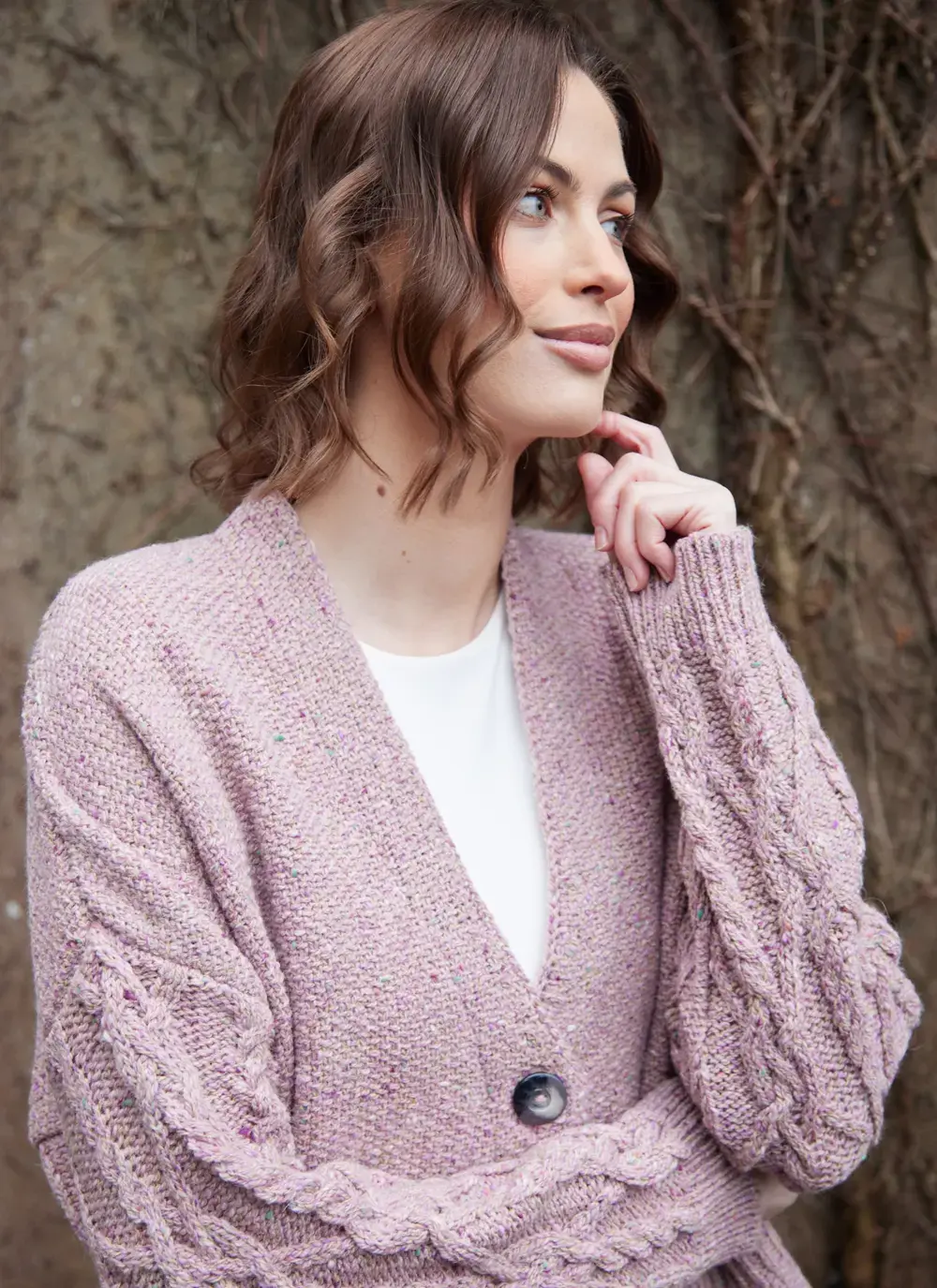 Alpaca Fleck Aran Sleeve Cardigan