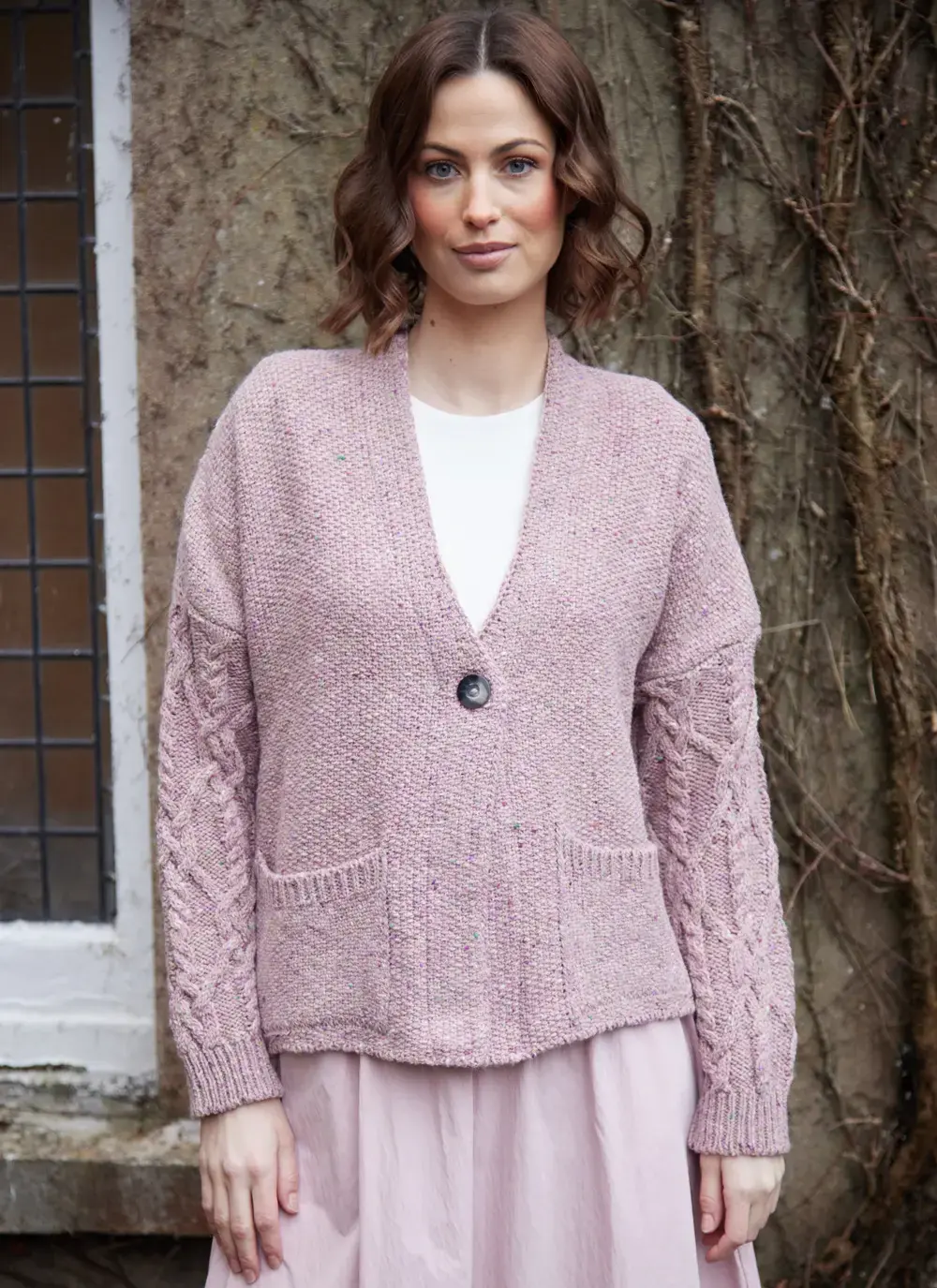 Alpaca Fleck Aran Sleeve Cardigan