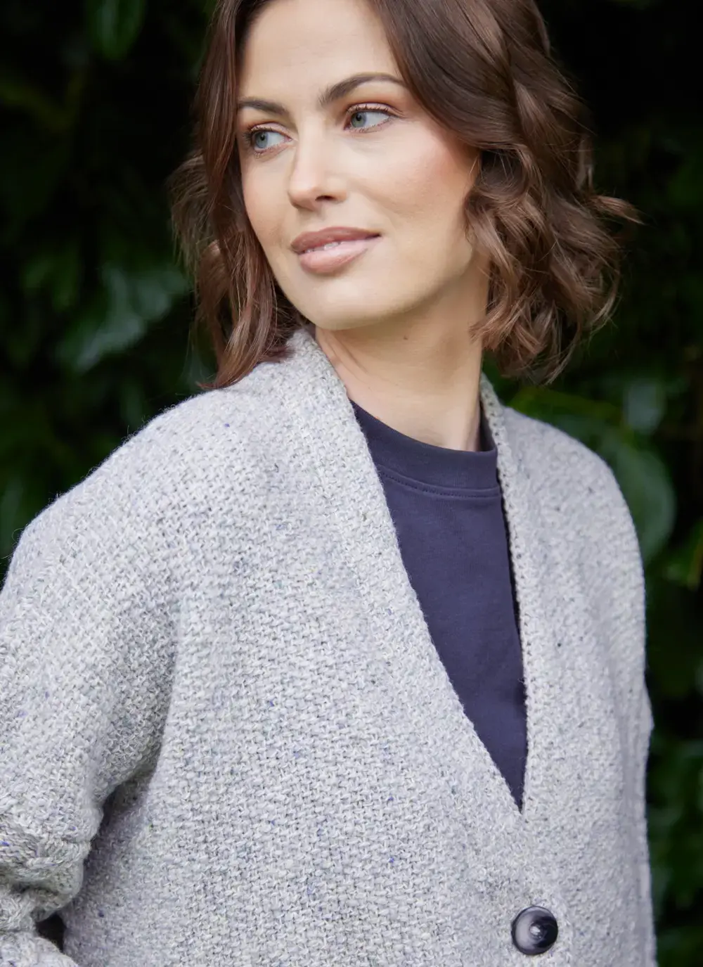 Alpaca Fleck Aran Sleeve Cardigan 