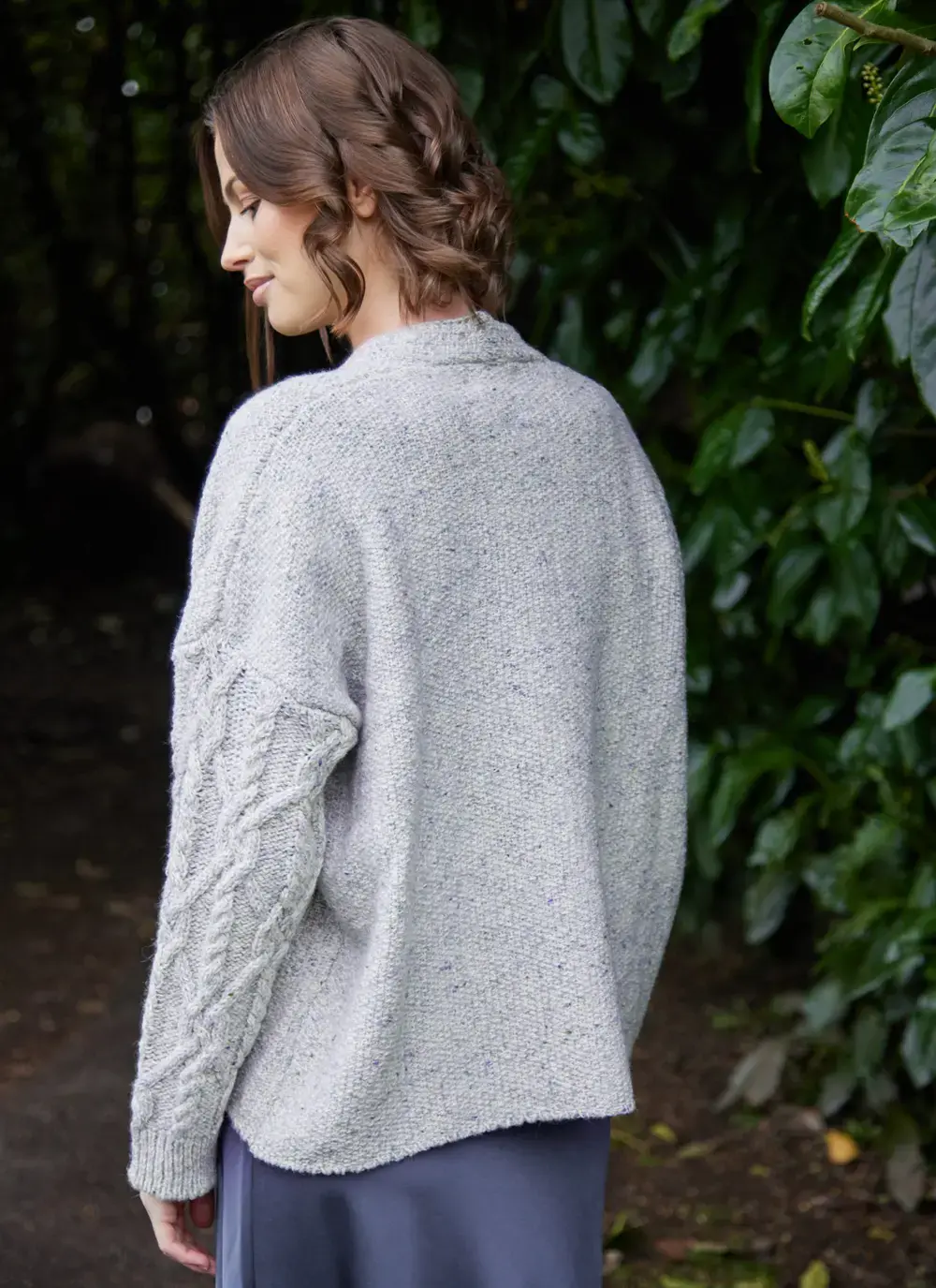 Alpaca Fleck Aran Sleeve Cardigan 
