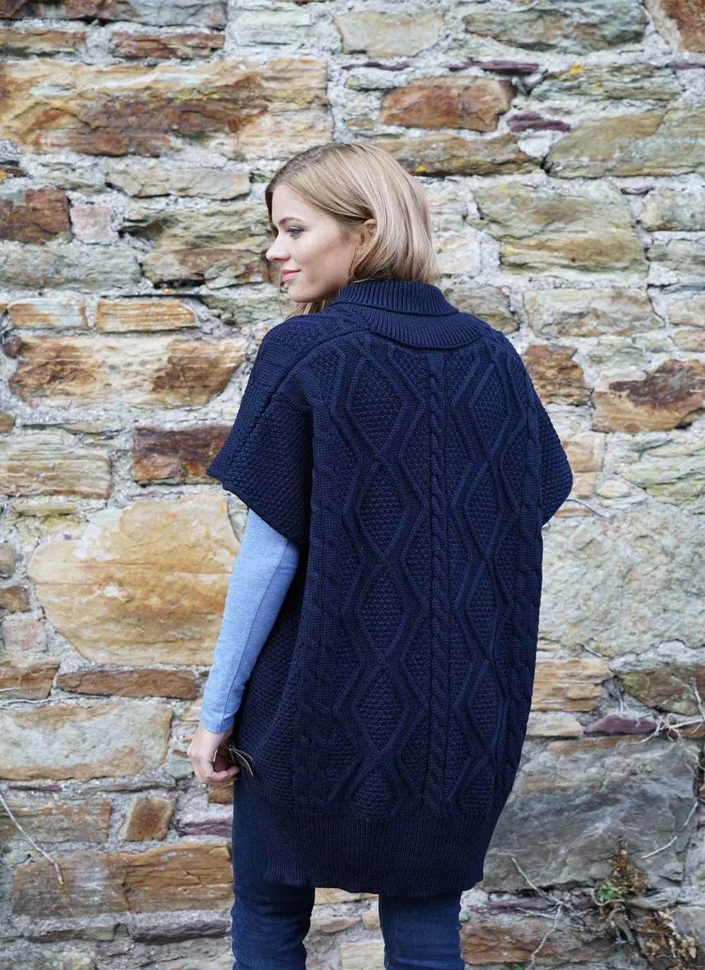 Aoife Wool Cape Navy