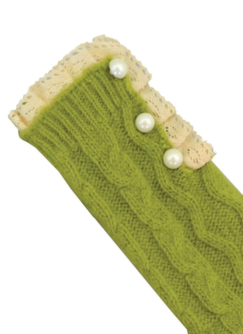 Classic Cable Knit Apple Fingerless Gloves