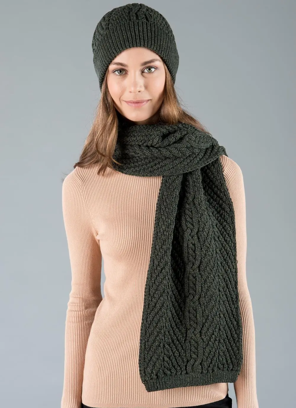 Unisex Aran Cable Scarf