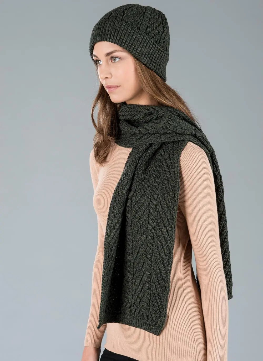 Unisex Aran Cable Scarf