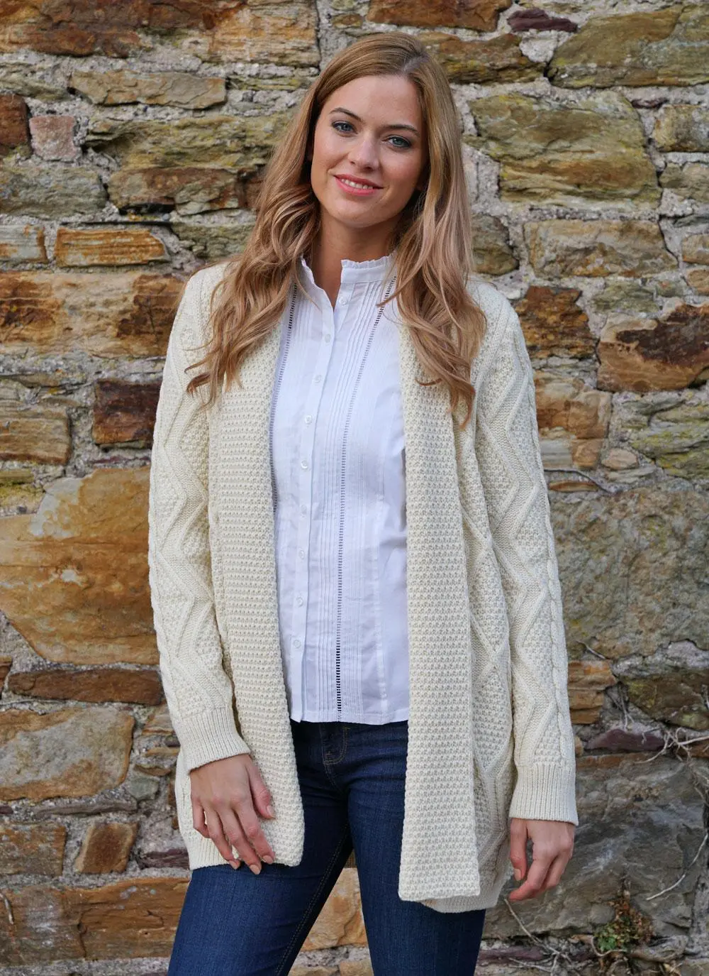 Audrey Drape Aran Cardigan