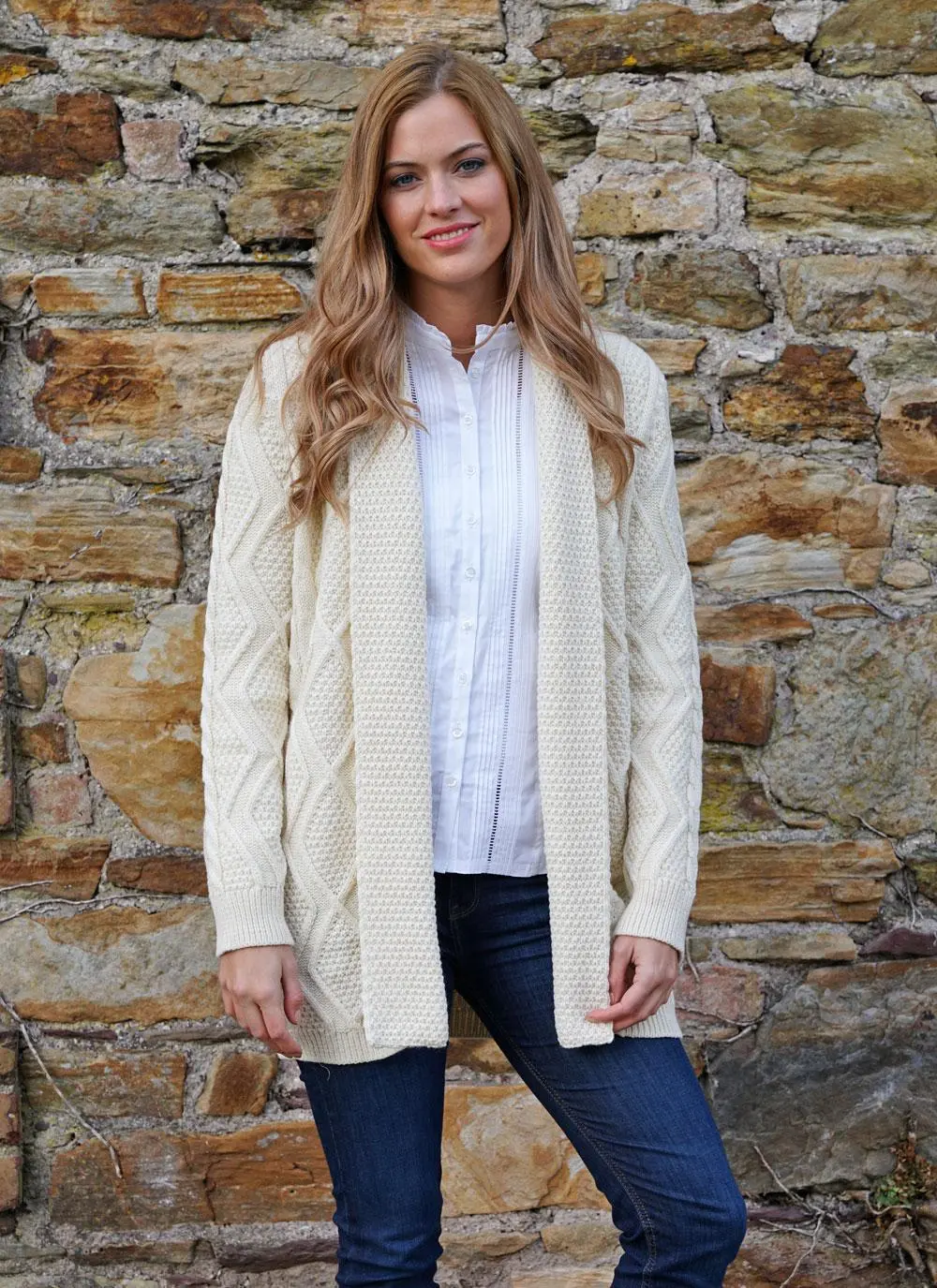 Audrey Drape Aran Cardigan