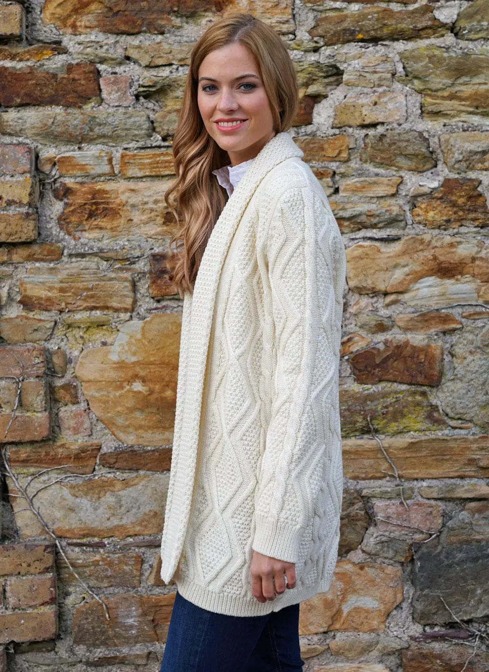 Audrey Drape Aran Cardigan