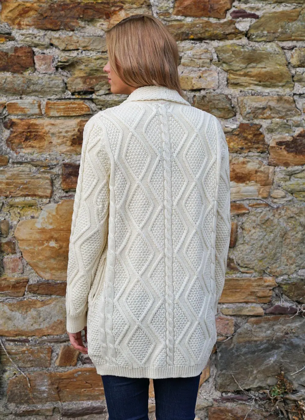 Audrey Drape Aran Cardigan