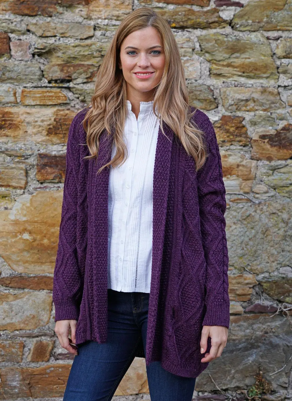 Audrey Drape Aran Cardigan