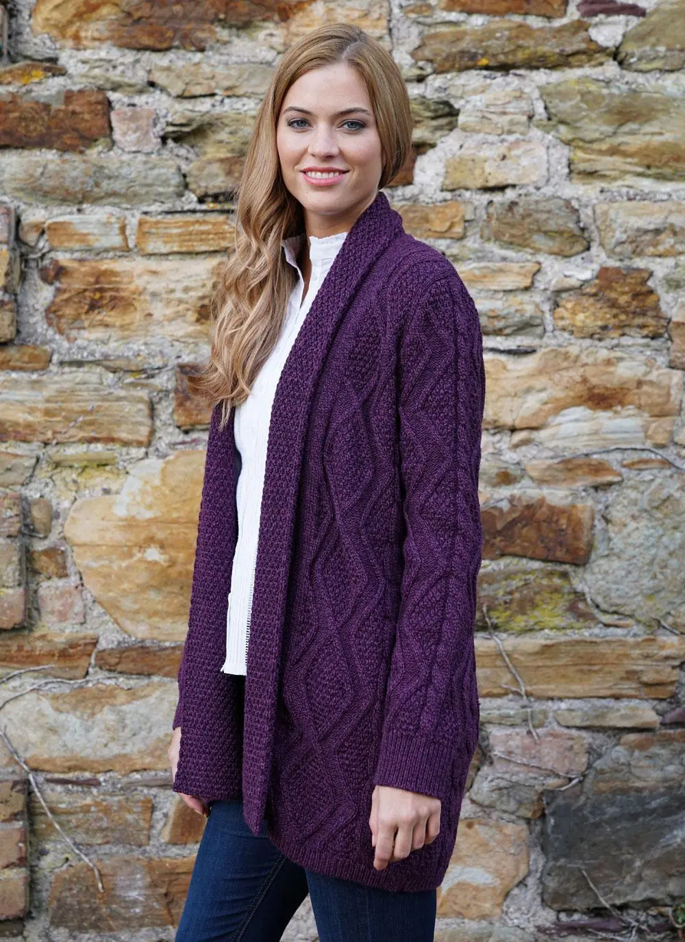 Audrey Drape Aran Cardigan