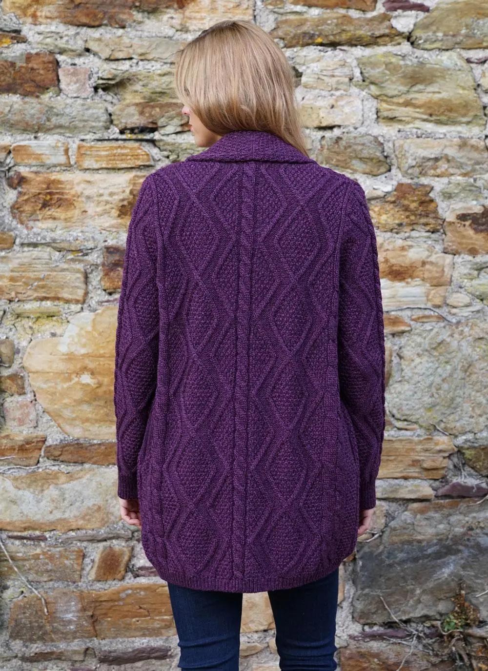 Audrey Drape Aran Cardigan